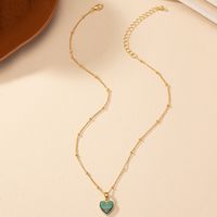 Simple Style Heart Shape Alloy Plating Inlay Gem Women's Pendant Necklace main image 7