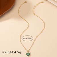 Simple Style Heart Shape Alloy Plating Inlay Gem Women's Pendant Necklace main image 3