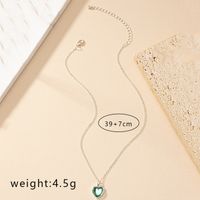 Simple Style Heart Shape Alloy Plating Inlay Gem Women's Pendant Necklace sku image 1