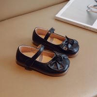 Girl's Vintage Style Solid Color Bowknot Round Toe Flats main image 2