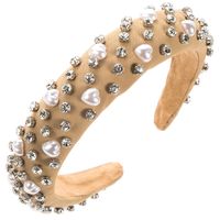 Women's Casual Elegant Classic Style Heart Shape Cloth Inlay Artificial Pearls Rhinestones Hair Band sku image 1