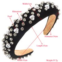 Women's Casual Elegant Classic Style Heart Shape Cloth Inlay Artificial Pearls Rhinestones Hair Band main image 2