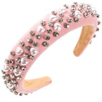 Women's Casual Elegant Classic Style Heart Shape Cloth Inlay Artificial Pearls Rhinestones Hair Band main image 5