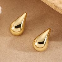 1 Pair Elegant Simple Style Water Droplets Plating Alloy Ear Studs main image 1