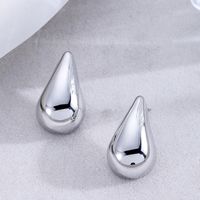 1 Pair Elegant Simple Style Water Droplets Plating Alloy Ear Studs main image 5