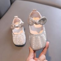 Girl's Basic Vintage Style Solid Color Bowknot Square Toe Flats main image 5