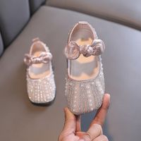 Girl's Basic Vintage Style Solid Color Bowknot Square Toe Flats main image 3