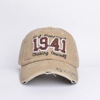 Unisex Casual Hip-hop Retro Letter Number Embroidery Patch Curved Eaves Baseball Cap sku image 9