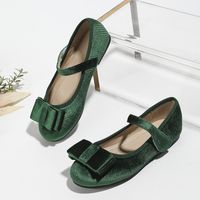 Girl's Vintage Style Solid Color Round Toe Flats main image 5