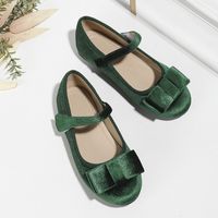 Girl's Vintage Style Solid Color Round Toe Flats sku image 2