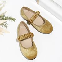 Girl's Vintage Style Solid Color Round Toe Flats main image 1