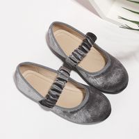 Girl's Vintage Style Solid Color Round Toe Flats main image 2