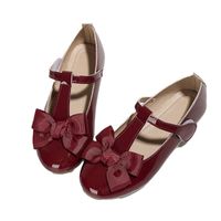 Girl's Vintage Style Solid Color Bowknot Round Toe Casual Shoes main image 5