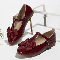 Mädchen Vintage-stil Einfarbig Schleife Runder Zeh Lässige Schuhe sku image 1