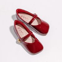 Girl's Basic Vintage Style Solid Color Square Toe Flats main image 6
