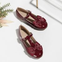 Girl's Vintage Style Solid Color Bowknot Round Toe Casual Shoes main image 2