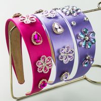 Women's Elegant Baroque Style Classic Style Flower Cloth Inlay Acrylic Hair Band main image 1