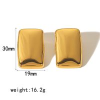 1 Pair Vintage Style Simple Style Quadrilateral Polishing Plating 304 Stainless Steel Ear Studs main image 6
