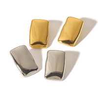 1 Pair Vintage Style Simple Style Quadrilateral Polishing Plating 304 Stainless Steel Ear Studs main image 5