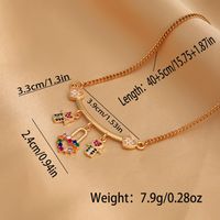 Cute Hip-hop Human Cross Heart Shape Stainless Steel Artificial Gemstones Copper Plating Inlay Zircon 18k Gold Plated Pendant Necklace main image 4