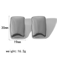 1 Pair Vintage Style Simple Style Quadrilateral Polishing Plating 304 Stainless Steel Ear Studs sku image 1