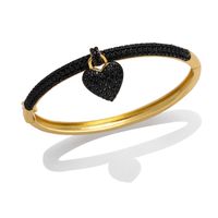 Elegant Glam Heart Shape Copper Plating Inlay Zircon Bangle main image 3