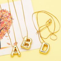 Simple Style Letter Copper Plating Pendant Necklace main image 3