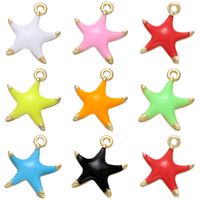 1 Piece Simple Style Star Copper Enamel Jewelry Accessories main image 1
