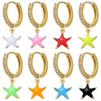 1 Piece Simple Style Star Copper Enamel Jewelry Accessories main image 3