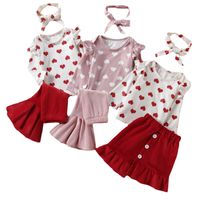 Simple Style Heart Shape Cotton Girls Clothing Sets main image 5