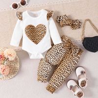 Simple Style Leopard Cotton Girls Clothing Sets sku image 5