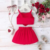 Simple Style Solid Color Cotton Girls Clothing Sets main image 4