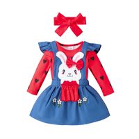 Simple Style Rabbit Cotton Girls Clothing Sets main image 4