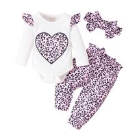 Simple Style Leopard Cotton Girls Clothing Sets main image 2