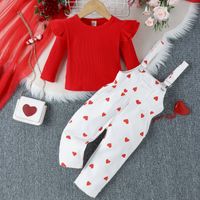 Simple Style Heart Shape Cotton Girls Clothing Sets sku image 6