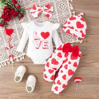 Simple Style Classic Style Heart Shape Cotton Girls Clothing Sets main image 1