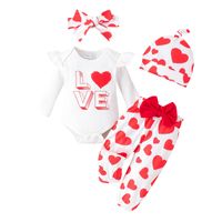 Simple Style Classic Style Heart Shape Cotton Girls Clothing Sets main image 4