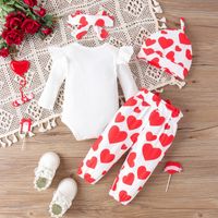 Simple Style Classic Style Heart Shape Cotton Girls Clothing Sets main image 2