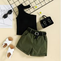 Simple Style Solid Color Cotton Girls Clothing Sets main image 6
