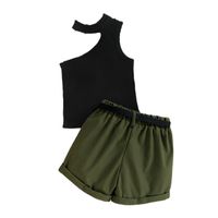 Simple Style Solid Color Cotton Girls Clothing Sets main image 4