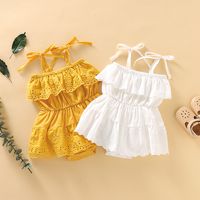 Vacation Bohemian Solid Color Cotton Baby Rompers main image 6