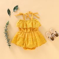 Vacation Bohemian Solid Color Cotton Baby Rompers main image 3