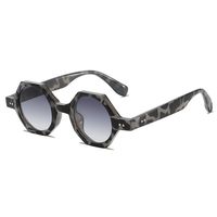 Hip-hop Streetwear Solid Color Ac Round Frame Full Frame Men's Sunglasses sku image 4