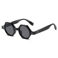 Hip-hop Streetwear Solid Color Ac Round Frame Full Frame Men's Sunglasses sku image 1