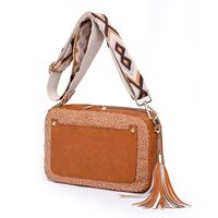 Women's Small Pu Leather Color Block Basic Vintage Style Square Zipper Shoulder Bag Crossbody Bag Square Bag sku image 1