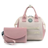 Women's Medium Nylon Color Block Basic Square Zipper Functional Backpack Diaper Bags main image 4