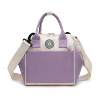 Women's Medium Nylon Color Block Basic Square Zipper Functional Backpack Diaper Bags sku image 3