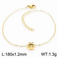 Titanium Steel 18K Gold Plated Simple Style Korean Style Plating Animal Paw Print Bracelets Earrings Necklace sku image 21