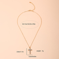Ig Style Simple Style Commute Cross Alloy Plating Inlay Rhinestones Women's Pendant Necklace main image 2