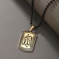 304 Stainless Steel 18K Gold Plated Raw Steel Black Gun Hip-Hop XUPING Plating Geometric Pendant Necklace main image 6